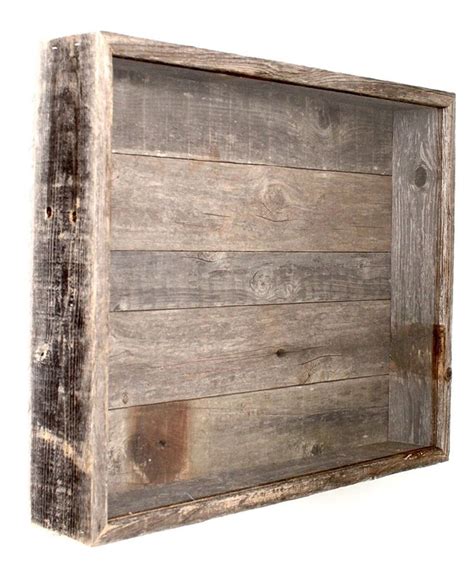 reclaimed wood box with metal frame|reclaimed barnwood picture frames.